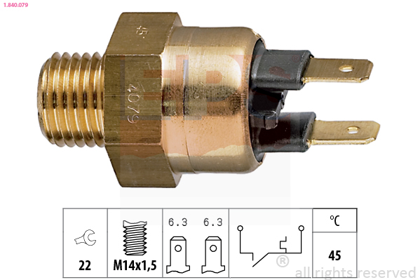 EPS 1.840.079 Made in Italy - OE Equivalent Teplotný spínač kontrolky teploty chladenia