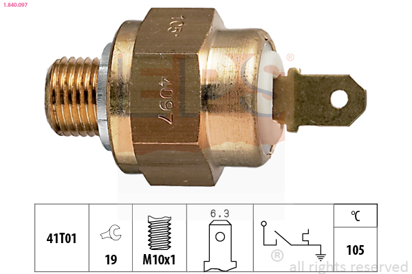 EPS 1.840.097 Made in Italy - OE Equivalent Teplotný spínač kontrolky teploty chladenia
