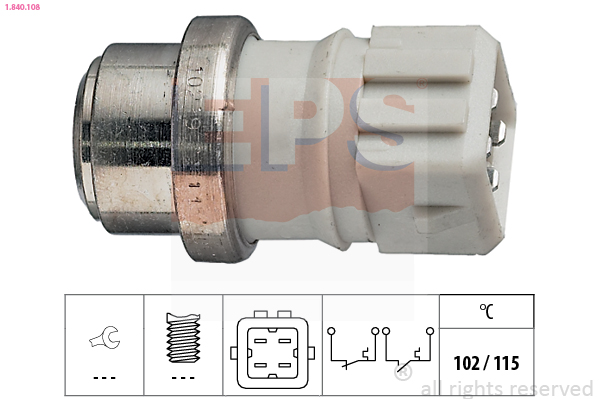 EPS 1.840.108 Made in Italy - OE Equivalent Teplotný spínač kontrolky teploty chladenia
