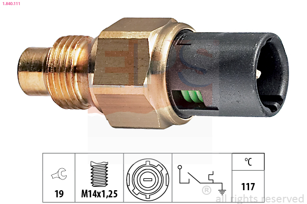 EPS 1.840.111 Made in Italy - OE Equivalent Teplotný spínač kontrolky teploty chladenia