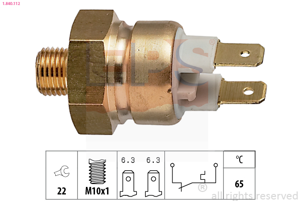 EPS 1.840.112 Made in Italy - OE Equivalent Teplotný spínač kontrolky teploty chladenia