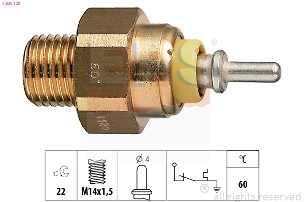 EPS 1.840.120 Made in Italy - OE Equivalent Teplotný spínač kontrolky teploty chladenia