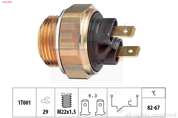 EPS 1.850.684 Made in Italy - OE Equivalent Temperaturbryter, kjølevifte