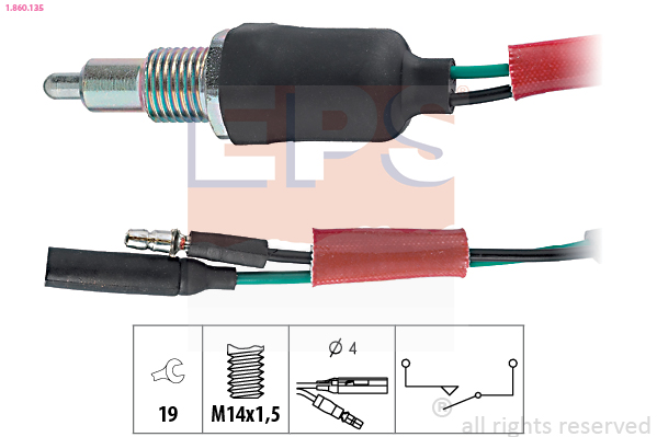 EPS 1.860.135 Made in Italy - OE Equivalent Switch, reverse light