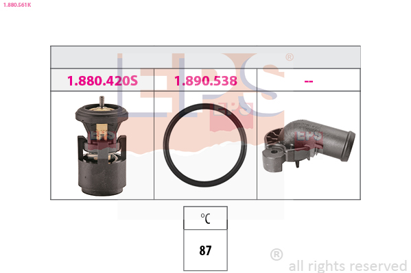 EPS 1.880.222 Made in Italy - OE Equivalent Termostat, kjølemiddel