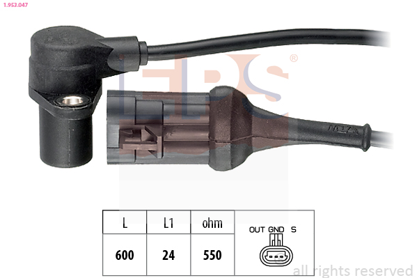 EPS 1.953.047 Made in Italy - OE Equivalent Sensor, crankshaft pulse