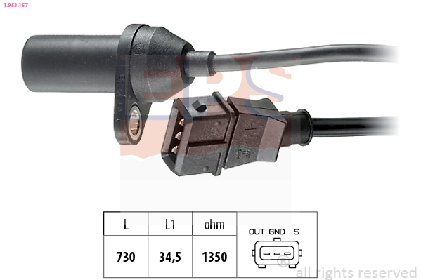 EPS 1.953.157 Made in Italy - OE Equivalent Sensor, crankshaft pulse