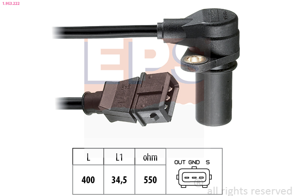 EPS 1.953.222 Made in Italy - OE Equivalent Sensor, crankshaft pulse