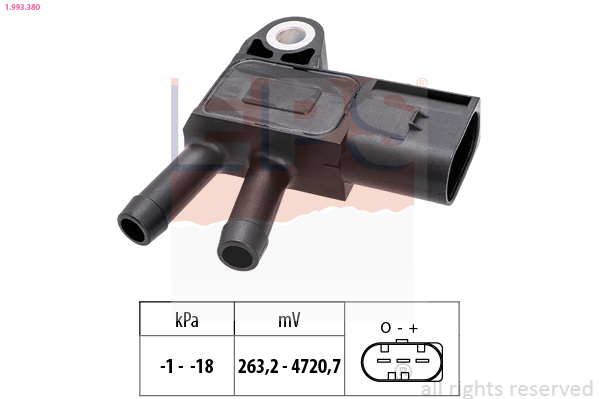 EPS 1.993.380 Made in Italy - OE Equivalent Sensor, exhaust pressure