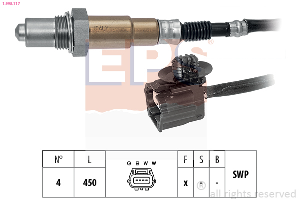 EPS 1.998.117 Made in Italy - OE Equivalent Lambda sonda