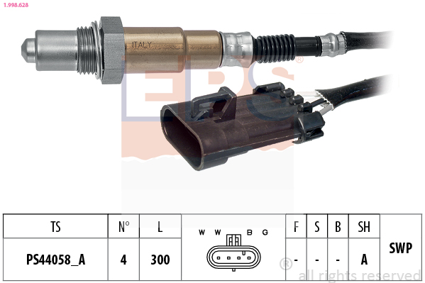 EPS 1.998.628 Made in Italy - OE Equivalent Lambda sonda