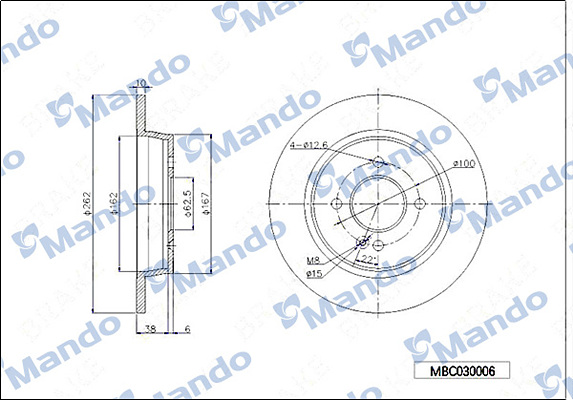 MANDO MBC030006 Δισκόπλακα