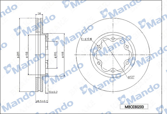 MANDO MBC030200 Δισκόπλακα