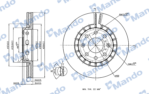 MANDO MBC030302 Δισκόπλακα