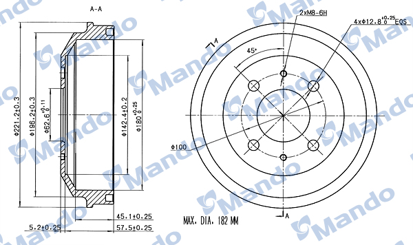 MANDO MBD050004 Tambour de...