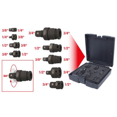 KS TOOLS 515.0100 Sada zväčżovacích-/zmenżovací ch adaptérov, račňa