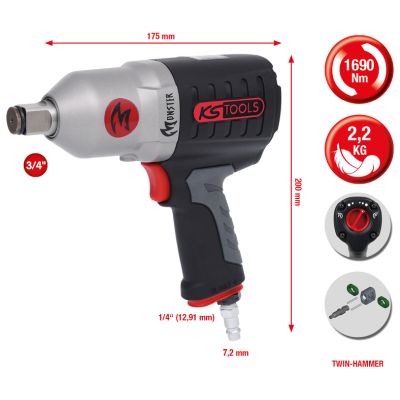 KS TOOLS 515.3785 Slagskrutrekker (trykkluftdrevet)
