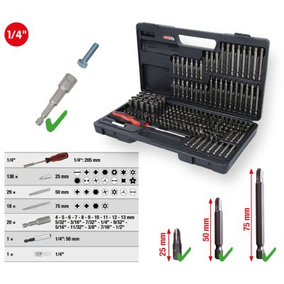 KS TOOLS 911.2008 Kit, screwdriver bits