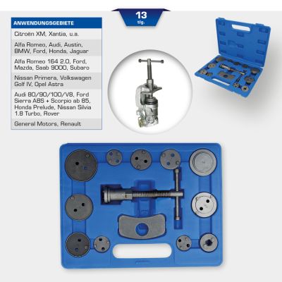 KS TOOLS BT701000 Sada prípravkov otočenia/zatlačenia piestikov brzdov. strmeň