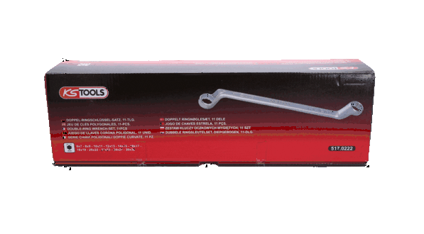 KS TOOLS 517.0222 Dobbelthodet ringnøkkelsett