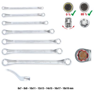 KS TOOLS 517.1555 Sada dvojitých očkových kľúčov