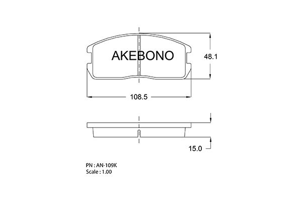 AKEBONO AN-109K Brake Pad Set, disc brake
