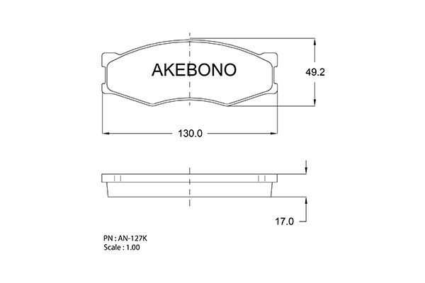 AKEBONO AN-127KE Brake Pad Set, disc brake
