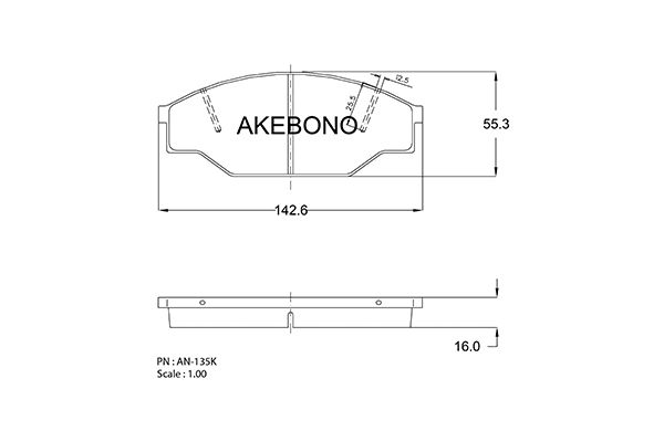 AKEBONO AN-135K Σετ τακάκια, δισκόφρενα