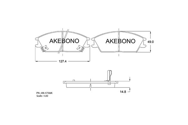AKEBONO AN-173WK Brake Pad Set, disc brake