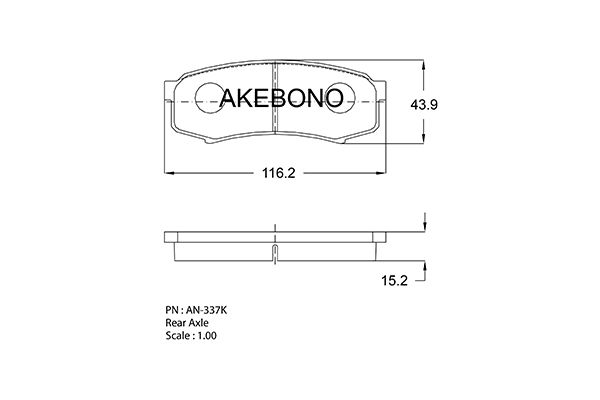 AKEBONO AN-337K Σετ τακάκια, δισκόφρενα