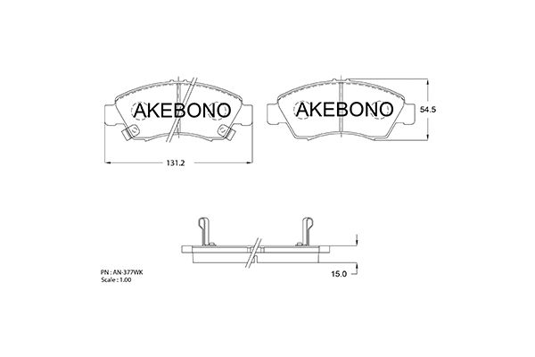 AKEBONO AN-377WKE Σετ τακάκια, δισκόφρενα