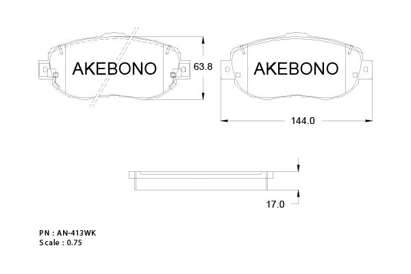 AKEBONO AN-413WK Σετ τακάκια, δισκόφρενα
