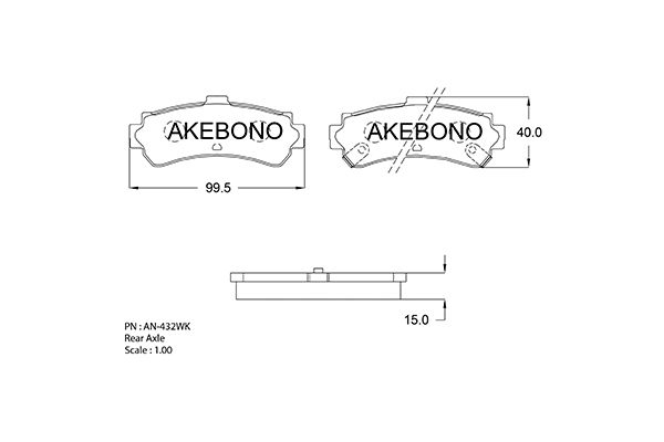 AKEBONO AN-432WK Brake Pad Set, disc brake