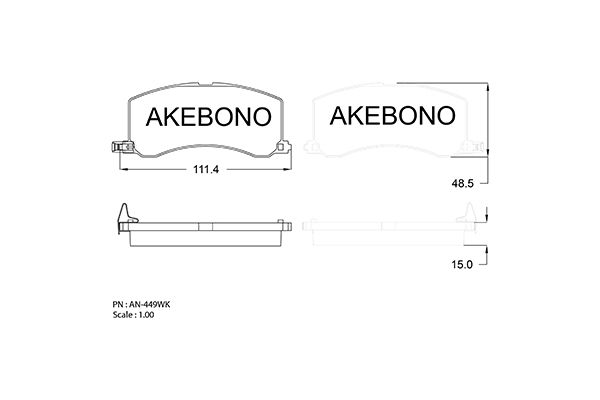 AKEBONO AN-449WK Σετ τακάκια, δισκόφρενα