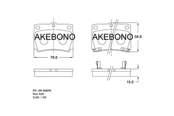 AKEBONO AN-468WK Brake Pad Set, disc brake