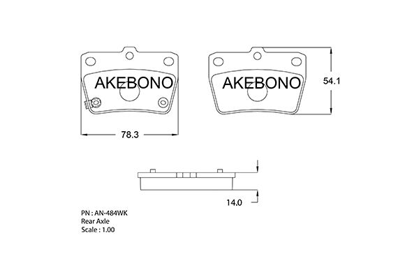 AKEBONO AN-484WK Brake Pad Set, disc brake