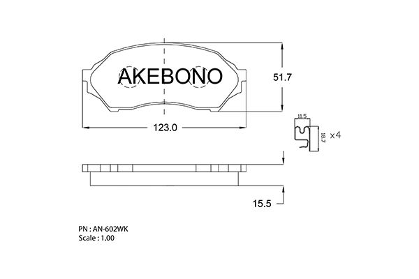 AKEBONO AN-602WKE Brake Pad Set, disc brake