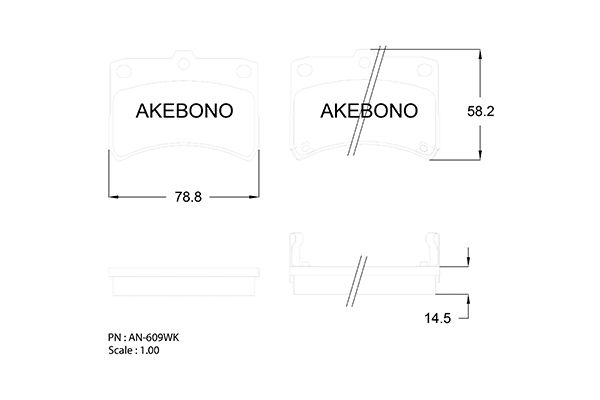 AKEBONO AN-609WK Brake Pad Set, disc brake
