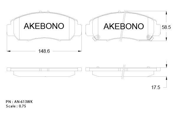 AKEBONO AN-613WK Brake Pad Set, disc brake