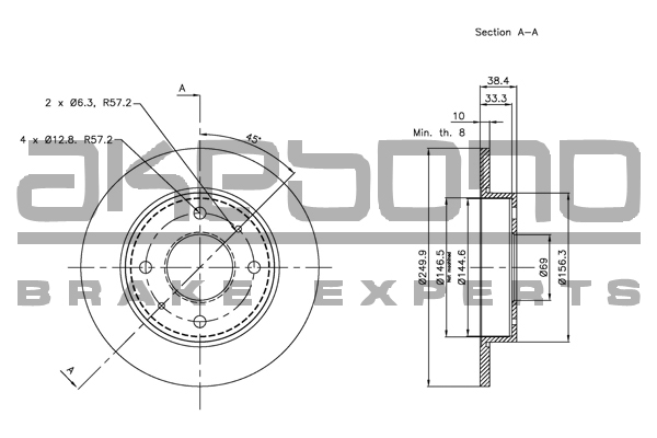 AKEBONO BN-0210 Δισκόπλακα