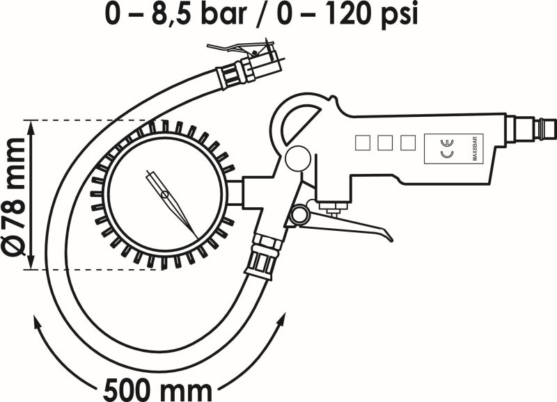 VIGOR V6905 Dekktrykkmåler/-fyller