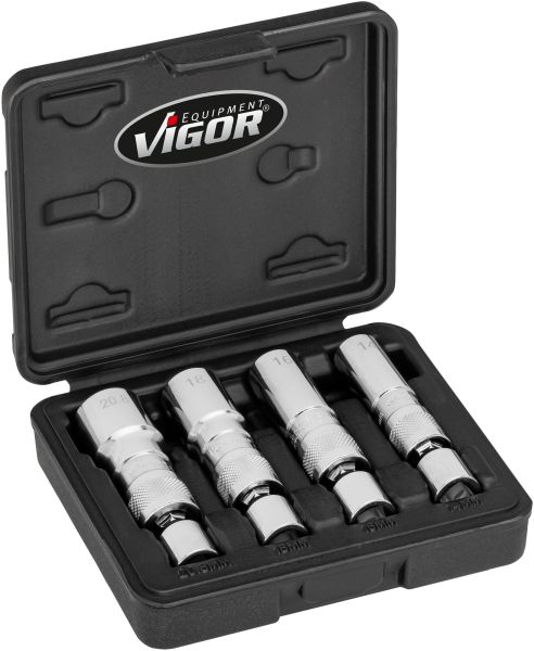 VIGOR V7002/4 Sada nástrčkových kľúčov na zapaľovacie sviečky