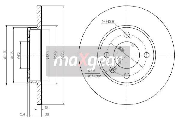 MAXGEAR 19-0681 féktárcsa