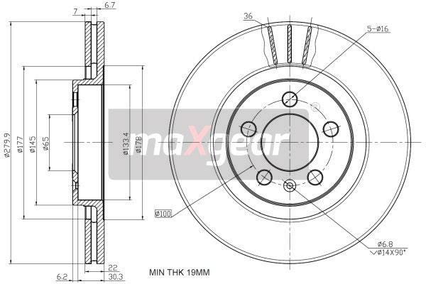 MAXGEAR 19-0682 féktárcsa