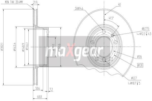 MAXGEAR 19-0689 Bremsscheibe