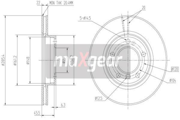 MAXGEAR 19-0690 féktárcsa