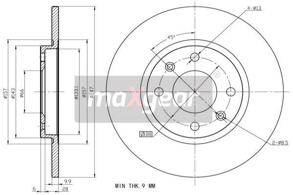 MAXGEAR 19-0698 Brzdový kotouč