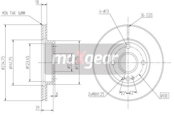 MAXGEAR 19-0714 féktárcsa