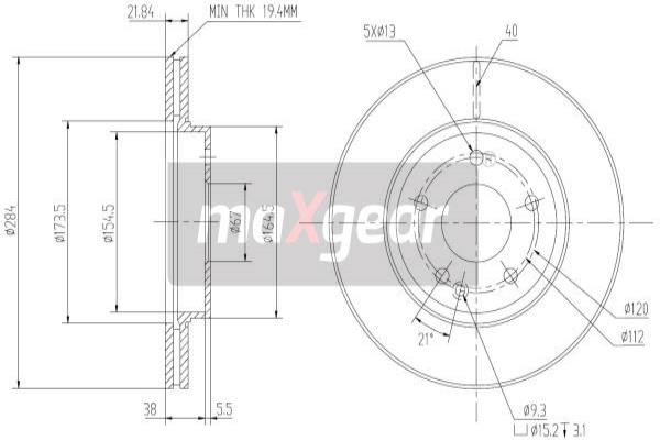 MAXGEAR 19-0723 Bremsscheibe