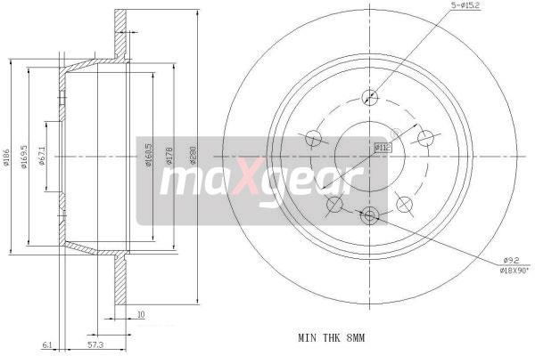 MAXGEAR 19-0729 Bremsscheibe